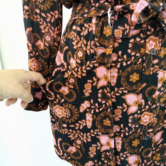 NWOT A.L.C. 70s Silk Sacha Floral Paisley Print Shirt Dress - Picture 6 of 16